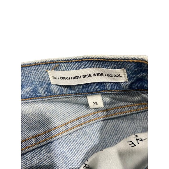Denim Forum The Farrah High Rise Wide Leg Jeans Blue Size 32L Aritzia Y2K School - Picture 4 of 14